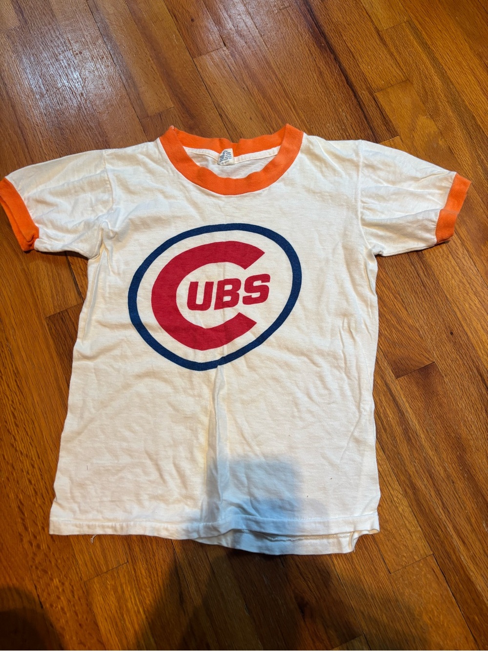 VTG 70s Chicago Cubs Ringer T Shirt Youth L 14-16 Fits Smaller Artex Bullseye